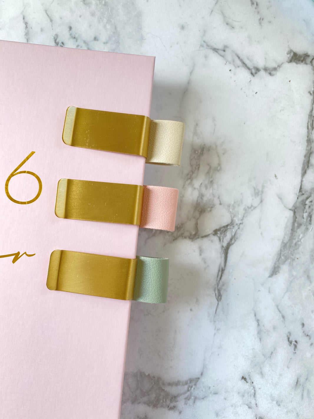 PU LEATHER BRASS PEN HOLDER CLIP