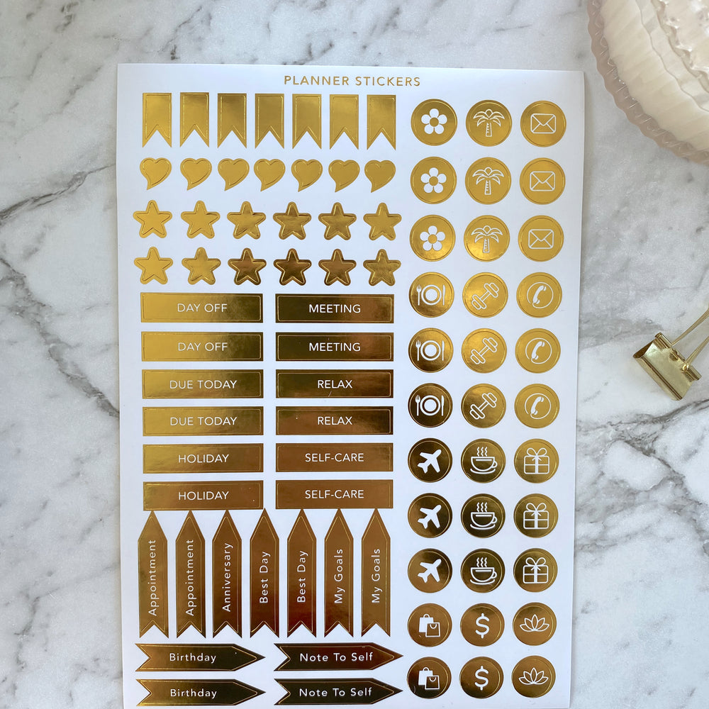 Golden Sticker Sheets GOLD FOIL STICKER SHEET