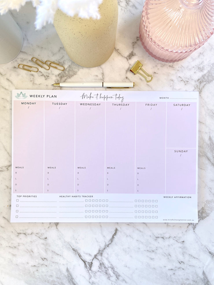 WEEKLY PLAN – A4 TEAR OFF NOTEPAD