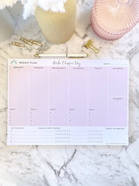 WEEKLY PLAN – A4 TEAR OFF NOTEPAD
