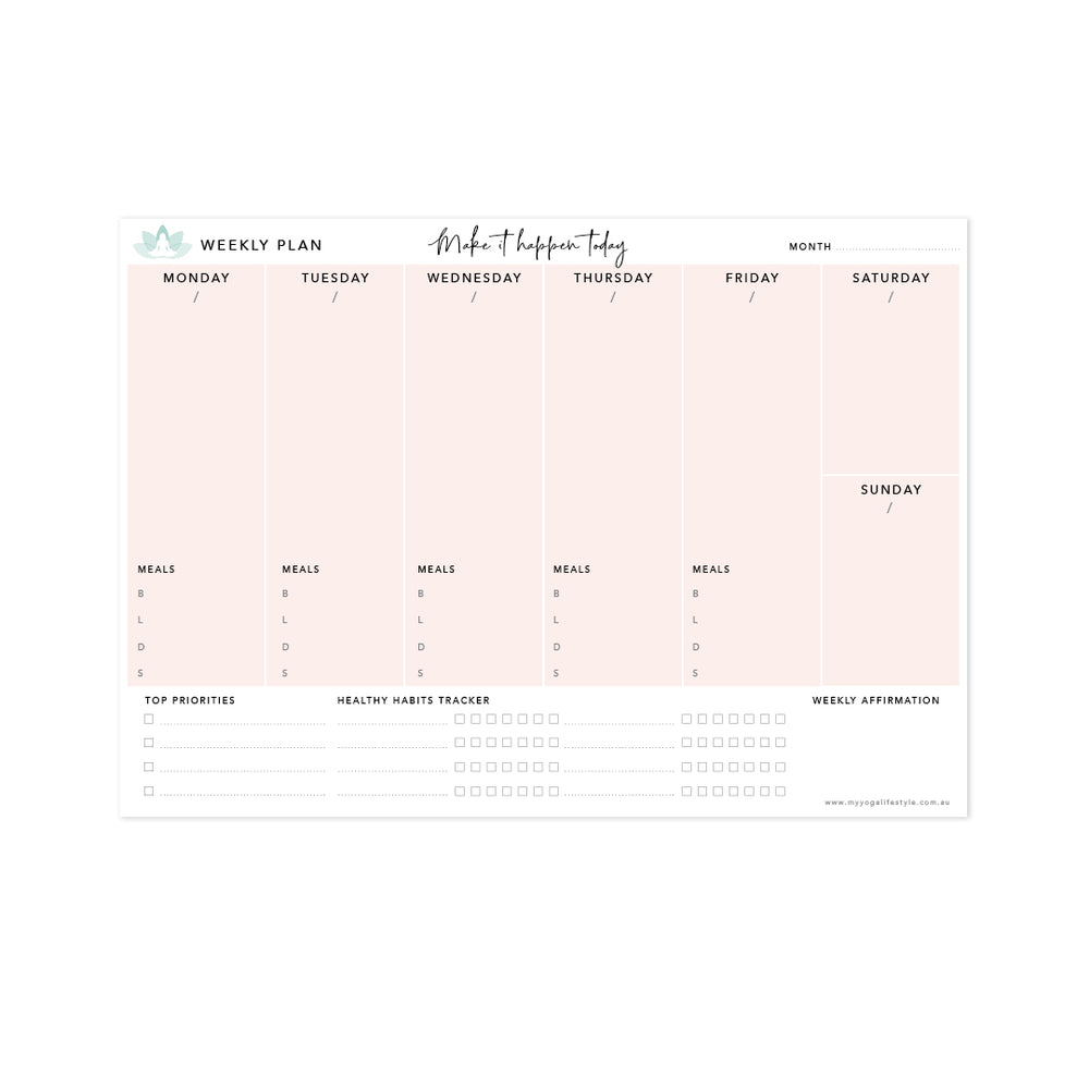 WEEKLY PLAN – A4 TEAR OFF NOTEPAD