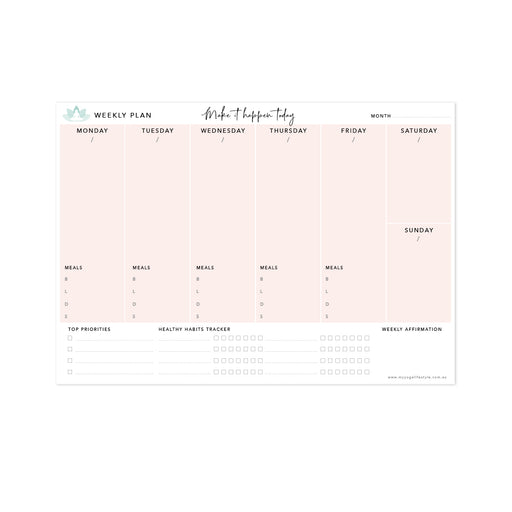 WEEKLY PLAN – A4 TEAR OFF NOTEPAD