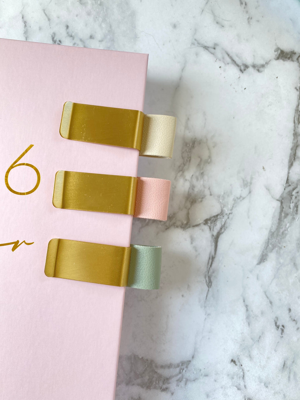 PU LEATHER BRASS PEN HOLDER CLIP