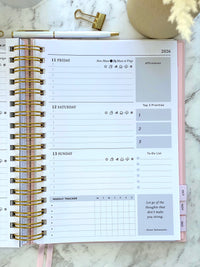 2026 SPIRAL WEEKLY Planner Diary (WEEK-TO-VIEW) BLUSH PINK