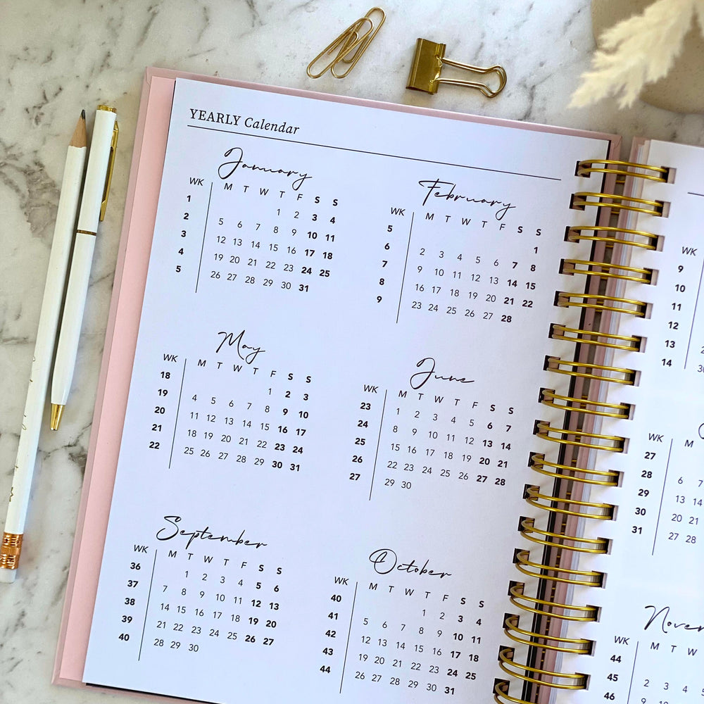 2026 SPIRAL WEEKLY Planner Diary (WEEK-TO-VIEW) BLUSH PINK