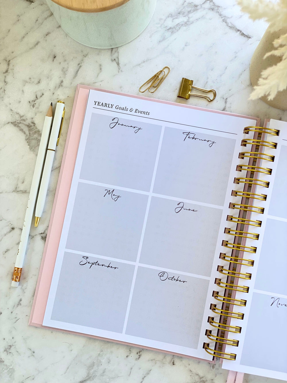 2026 SPIRAL WEEKLY Planner Diary (WEEK-TO-VIEW) BLUSH PINK