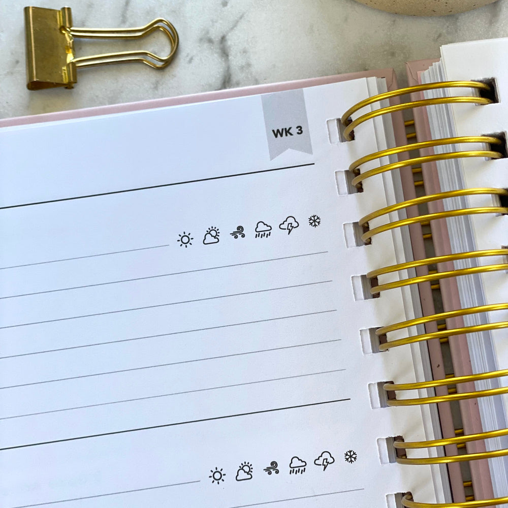 2026 SPIRAL WEEKLY Planner Diary (WEEK-TO-VIEW) BLUSH PINK