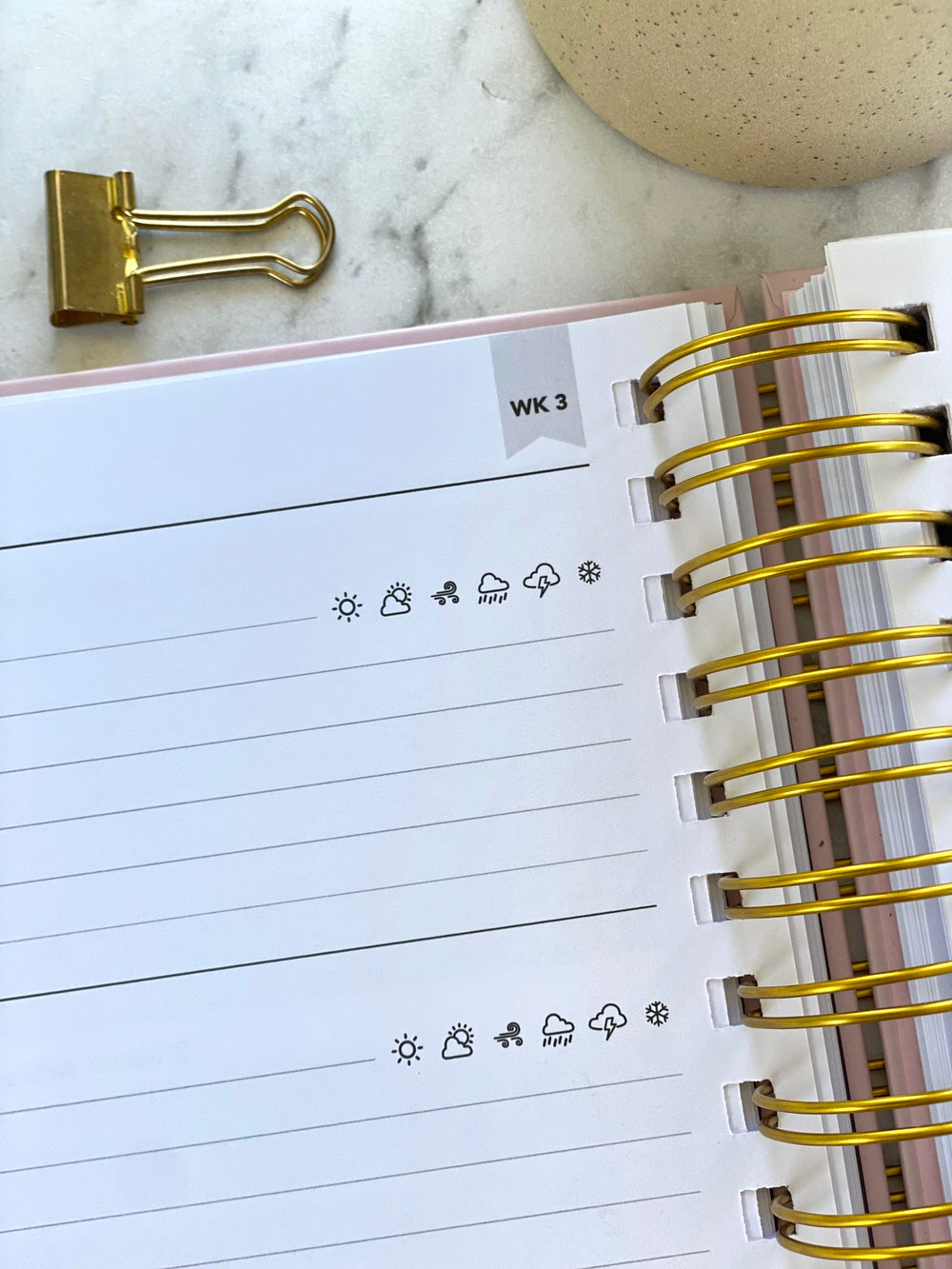 2026 SPIRAL WEEKLY Planner Diary (WEEK-TO-VIEW) BLUSH PINK