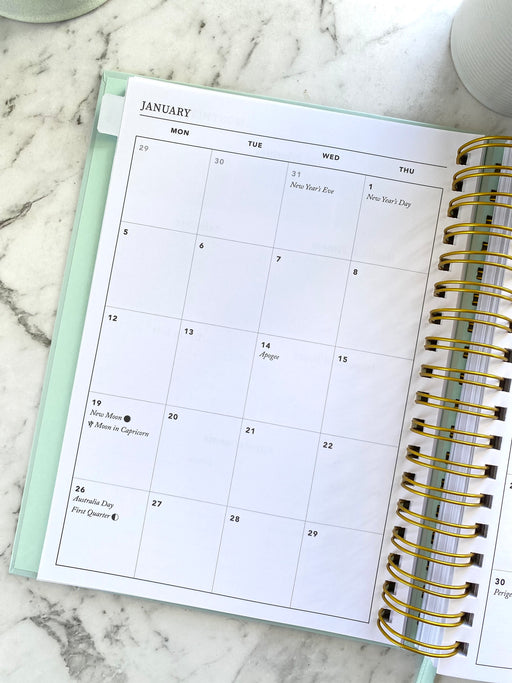 2026 SPIRAL WEEKLY Planner Diary (WEEK-TO-VIEW) BLUSH SAGE