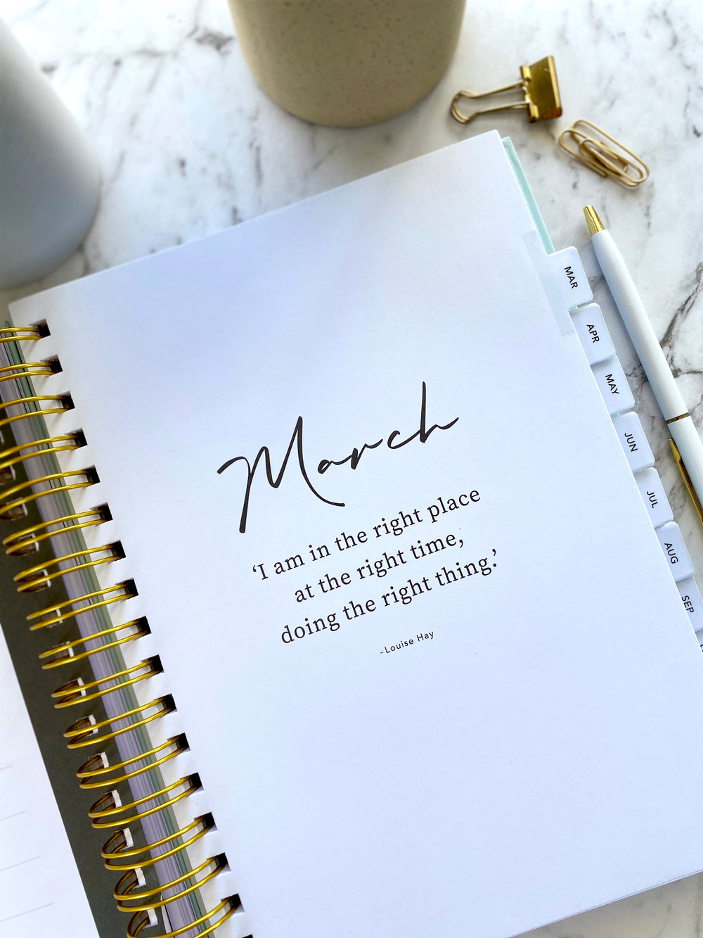 2026 SPIRAL WEEKLY Planner Diary (WEEK-TO-VIEW) BLUSH SAGE