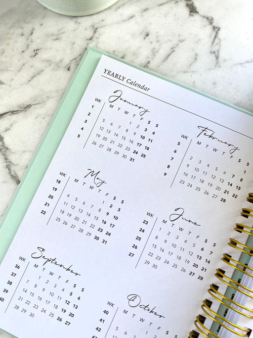 2026 SPIRAL WEEKLY Planner Diary (WEEK-TO-VIEW) BLUSH SAGE